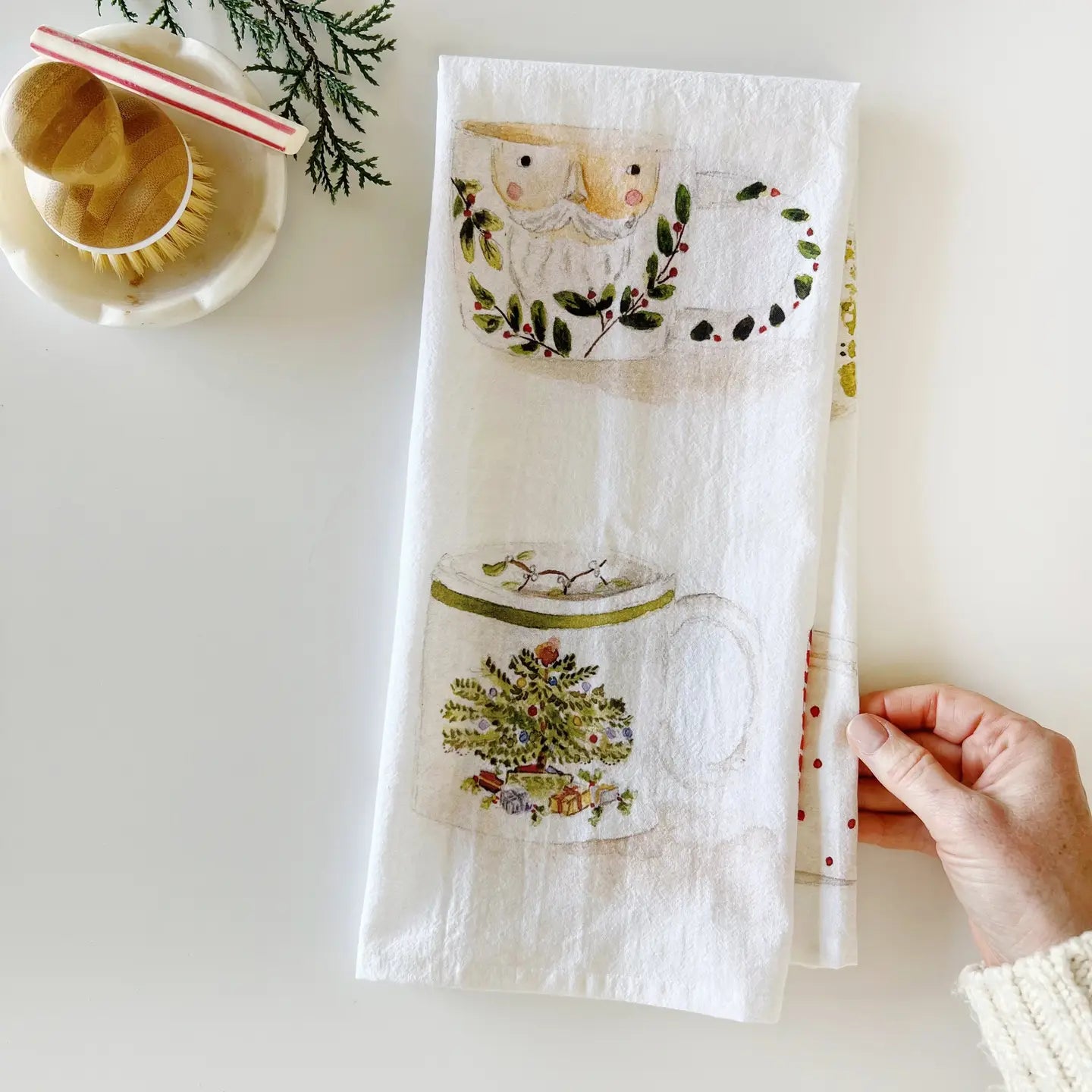 Christmas Mugs Tea Towel · emily lex studio