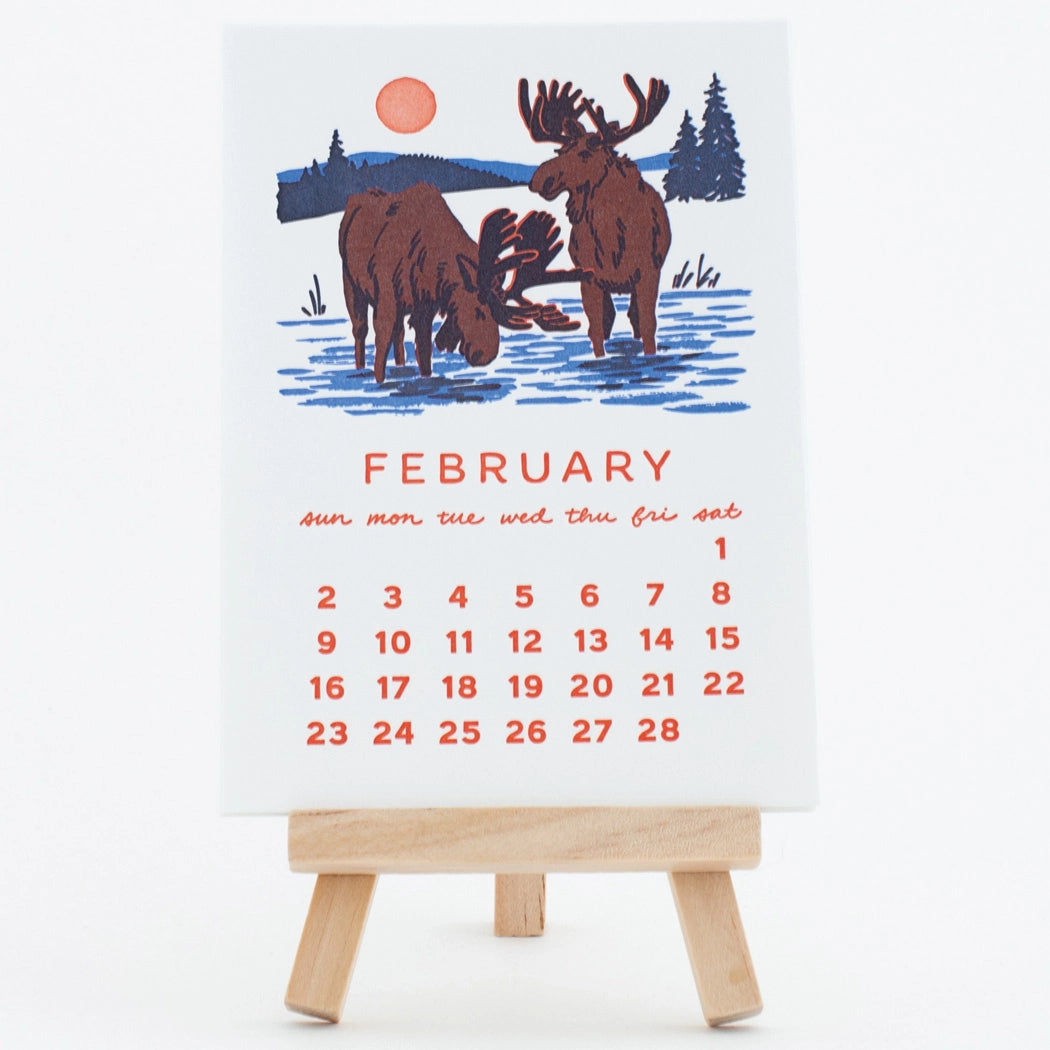 2025 Forest Friends Letterpress Desk Calendar · Smudge Ink