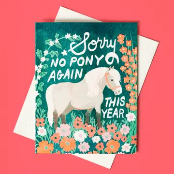 No Pony Birthday Risograph Card · Bromstad Printing Co.