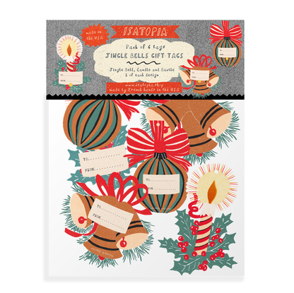 Jingle Bells Gift Tags《Set of 6》 · Isatopia