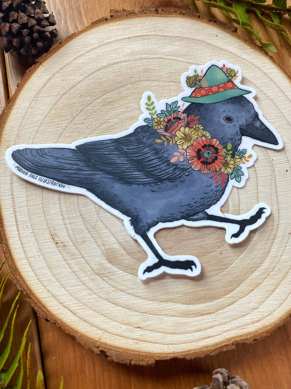 Corvid Sticker Sticker · Marika Paz Illustration