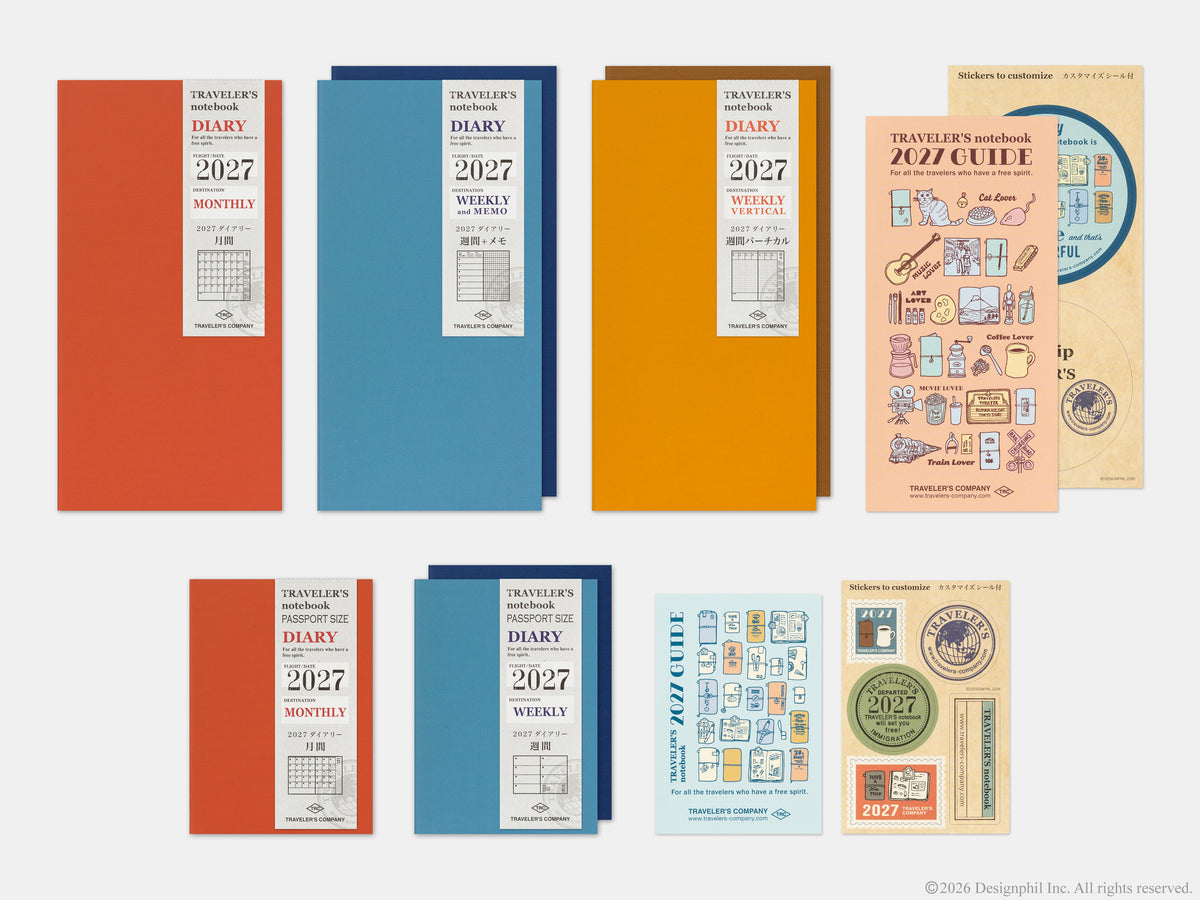 2027 TRAVELER'S Diary Weekly + Memo (Regular Size)