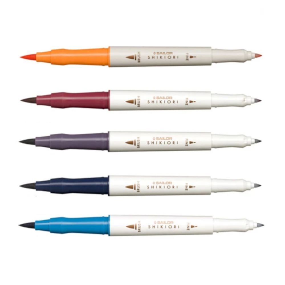 Sailor Shikiori Dual Tip Brush Pen Set《Autumn | Set of 6》