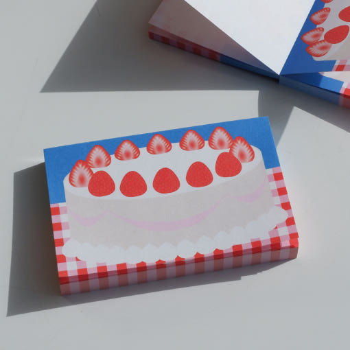 Happy Strawberry Cake Memopad  · Fruit Fries