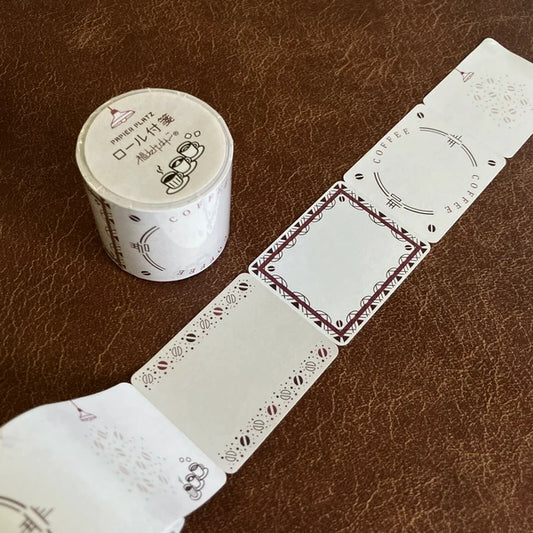 Fukuwake Hanko Coffee and Cup Stamp Roll Sticky Notes · Papier Platz