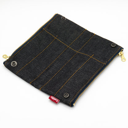 Black Denim Bendy Pen Case · LUDDITE