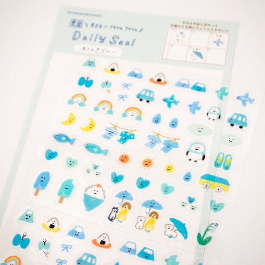 Weather Blue Watashibiyori Sticker Sheet · Furukawashiko