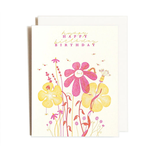 Flower Bunch Birthday Card · Homework Letterpress Studio