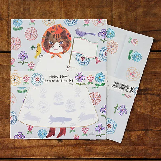 Cat and Flowers / Aiko Fukawa Letter Pad · Cozyca