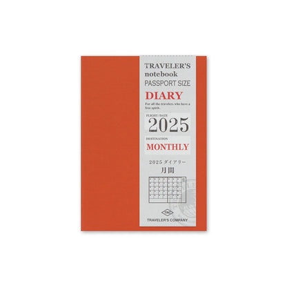 2025 TRAVELER'S Diary Monthly (Passport Size)