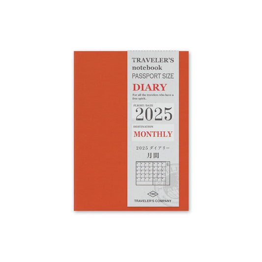 2025 TRAVELER'S Diary Monthly (Passport Size)