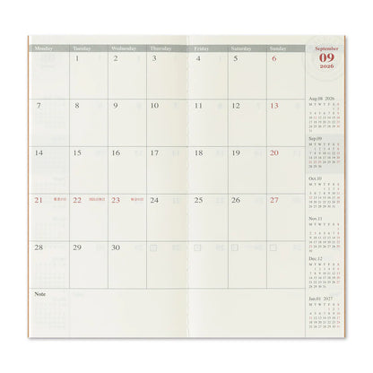 2026 TRAVELER'S Diary Monthly (Regular Size)