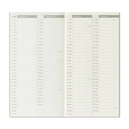 2026 TRAVELER'S Diary Weekly + Memo (Regular Size)