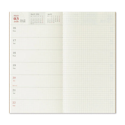 2026 TRAVELER'S Diary Weekly + Memo (Regular Size)