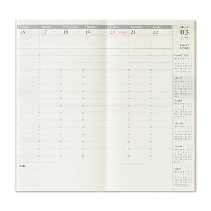 2026 TRAVELER'S Diary Weekly Vertical (Regular Size)