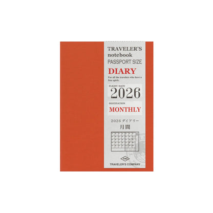 2026 TRAVELER'S Diary Monthly (Passport Size)
