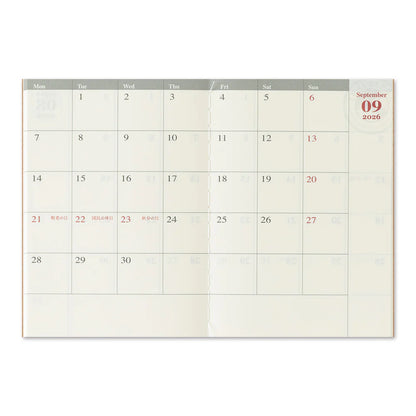 2026 TRAVELER'S Diary Monthly (Passport Size)
