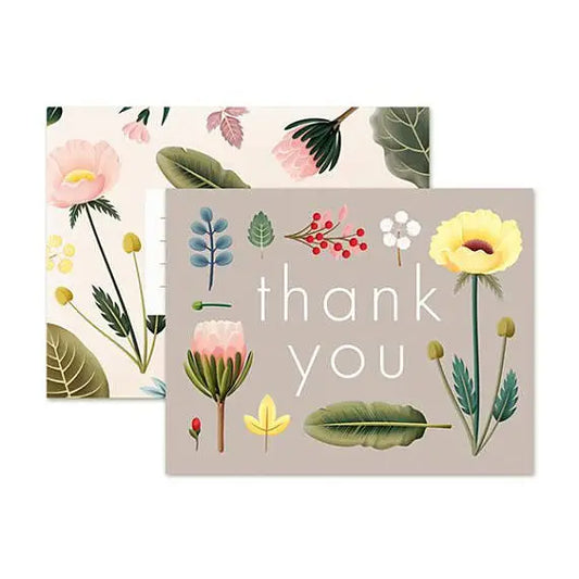 Spring Bloom Grey Thank You Card  · Clap Clap