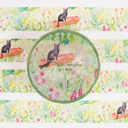 Cat and Field Washi Tape · Paper Message