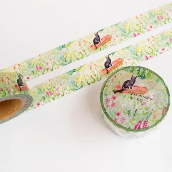 Cat and Field Washi Tape · Paper Message