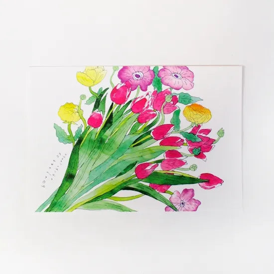 Large Bouquet of Tulips  Postcard · Paper Message