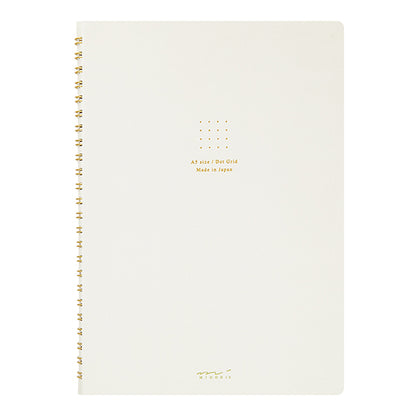 White Dot Grid Ring A5 Notebook · Midori