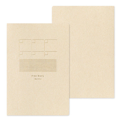 Yuru Log Monthly Free Diary & Grid Notebook B6 · Midori
