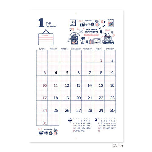 eric small things 2027 Wall Hanging Calendar