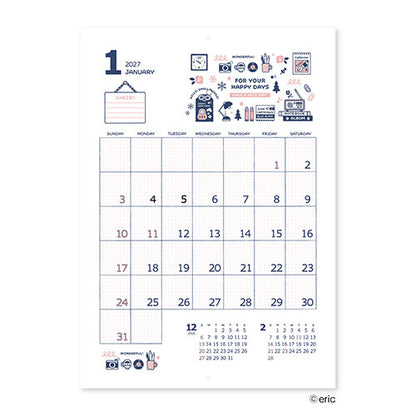 eric small things 2027 Wall Hanging Calendar