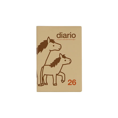 Rollbahn 2026 Beige Pony Monthly Planner Pocket Book 《A6》