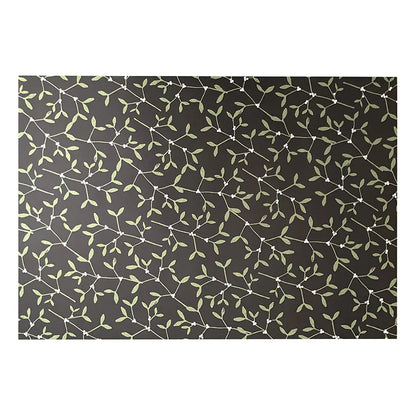 Mistletoe Black Background Pattern Wrapping Paper · Regaro Papiro