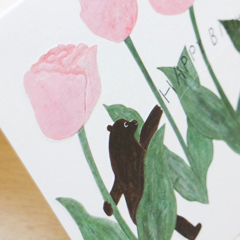 Tulip Birthday Card / Necktie · Cozyca