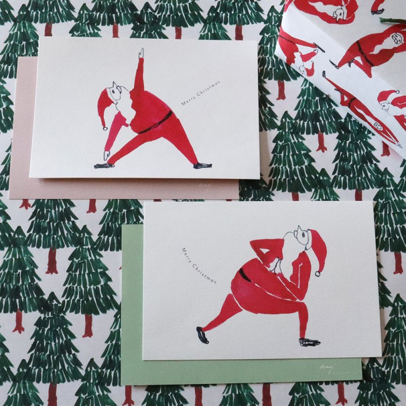 Yoga Santa X'mas Postcard · Regaro Papiro