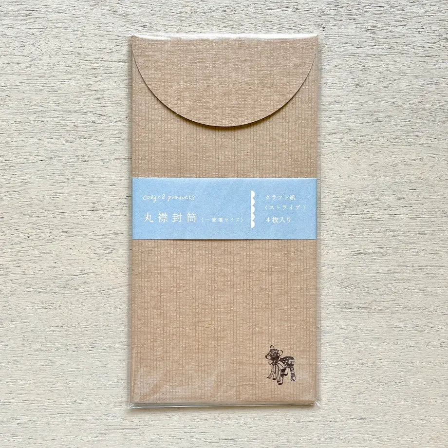 Round Collar Envelope  Kraft paper / Striped · Cozyca