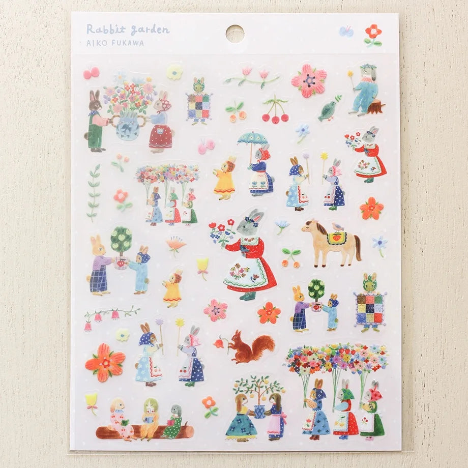 Rabbit Garden Aiko Fukawa Stickers · Cozyca