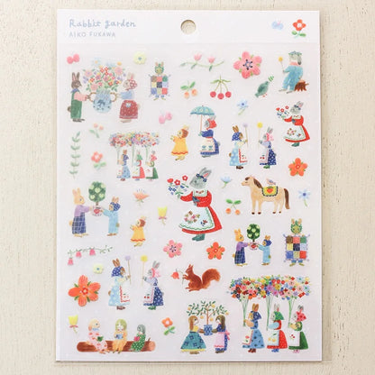 Rabbit Garden Aiko Fukawa Stickers · Cozyca