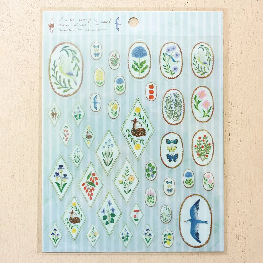 Birds Song & Deer Dream / Midori Asano Stickers · Cozyca