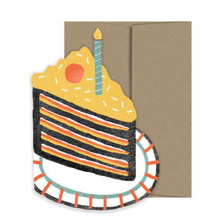 Piece of Cake Die Cut Birthday Card · Isatopia