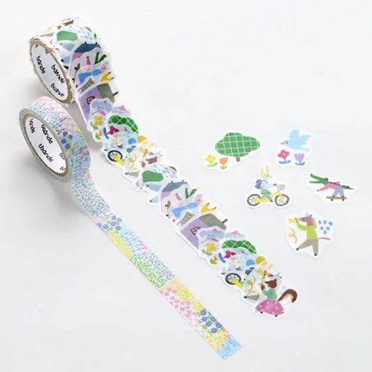 Animal Town and Flower Garden Washi Roll Stickers · Bande