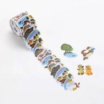 Embroidered Forest Waterside Washi Roll Stickers · Bande