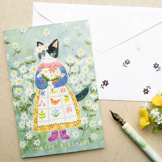 Cat Happy Birthday Card | Aiko Fukawa · Cozyca