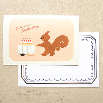 Squirrel Cake Shop Birthday Card | Mariko Fukuoka · Cozyca