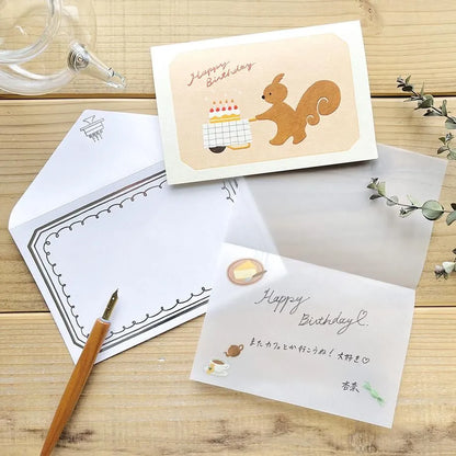 Squirrel Cake Shop Birthday Card | Mariko Fukuoka · Cozyca
