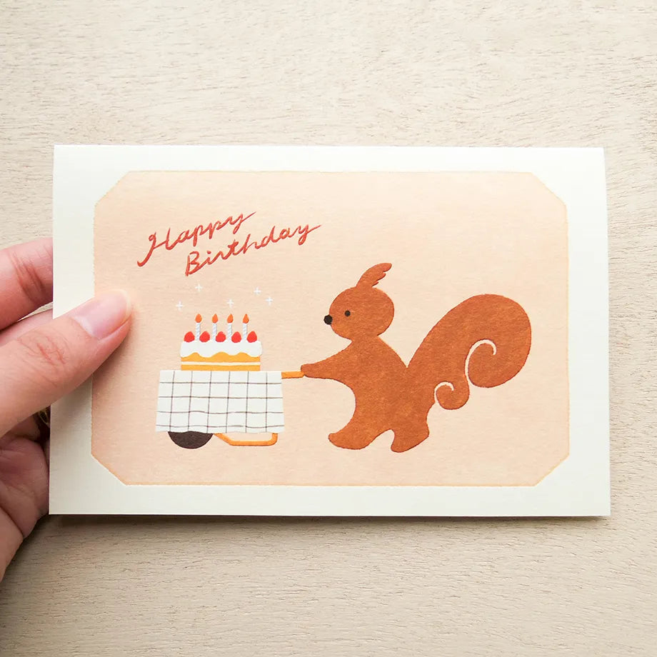 Squirrel Cake Shop Birthday Card | Mariko Fukuoka · Cozyca