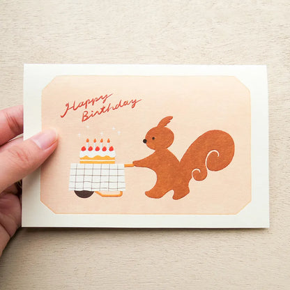 Squirrel Cake Shop Birthday Card | Mariko Fukuoka · Cozyca