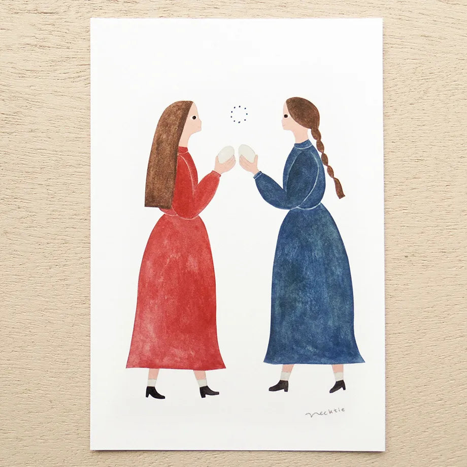 Rabbit Letter Necktie Postcard Set · Cozyca