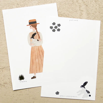 Rabbit Letter Necktie Postcard Set · Cozyca