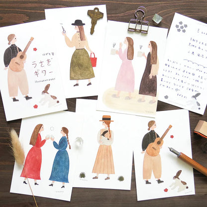 Rabbit Letter Necktie Postcard Set · Cozyca