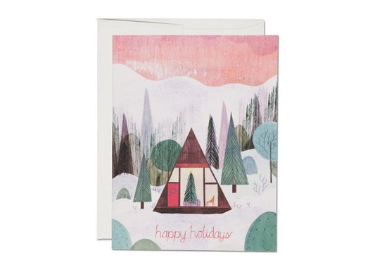 Modern Cabin  Holiday Greeting Card · Red Cap Cards