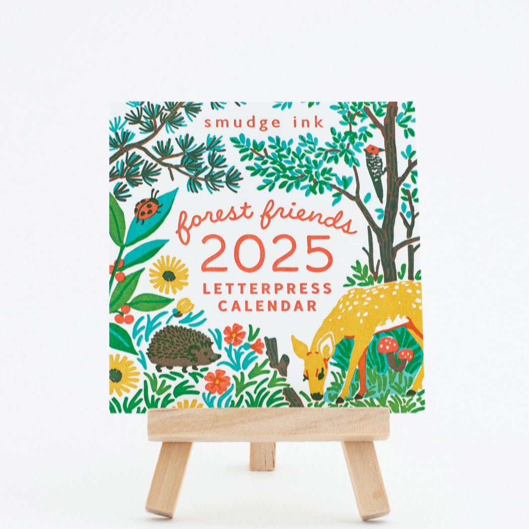 2025 Forest Friends Letterpress Desk Calendar · Smudge Ink